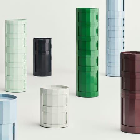 Rangement Facet High / H 66 cm - 3 portes / Avec roulettes - Hay