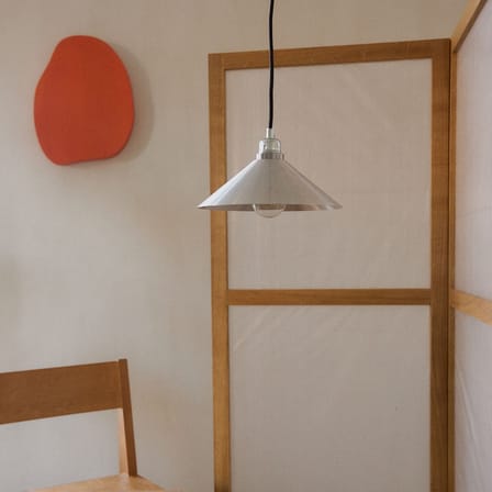 Suspension Cone Small métal argent / Ø 25 x H 7.7 cm - Frama 