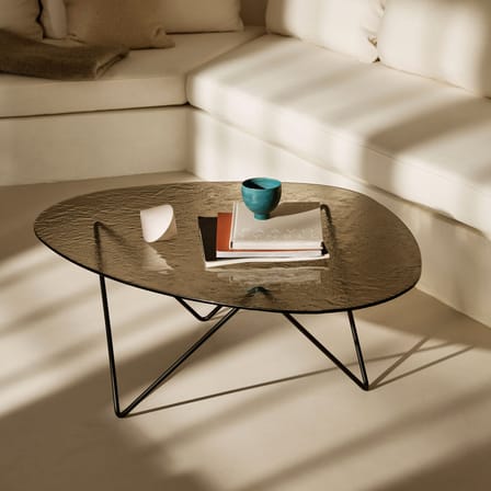Table basse Pedrera verre texturé / 106 x 86 cm - Réédition 1955 - Gubi