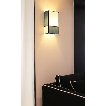 Applique Radieuse tissu blanc bleu beige / H 36 cm - Coton / Non électrifiée - Maison Sarah Lavoine
