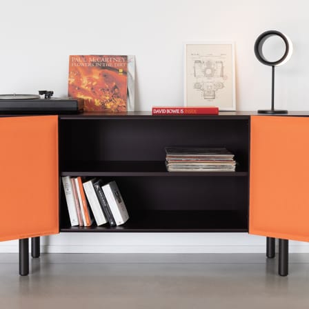 Buffet Tacito violet / L 180 x H 77 cm - Portes en feutre - Magis