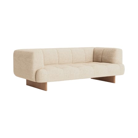 Canapé droit Quilton Lift tissu beige / 2 places - L 214 cm - Matelassé - Hay