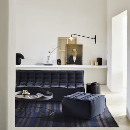 Canapé droit N701 tissu gris / 3 places - L 210 cm - Ethnicraft