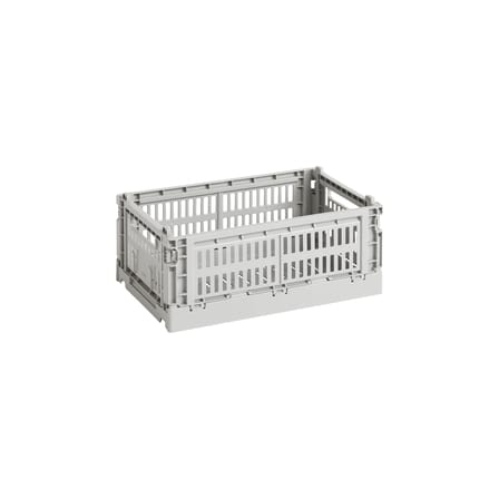 Cestino Colour Crate materiale plastico grigio Small / 17 x 26,5 cm - Riciclato - Hay