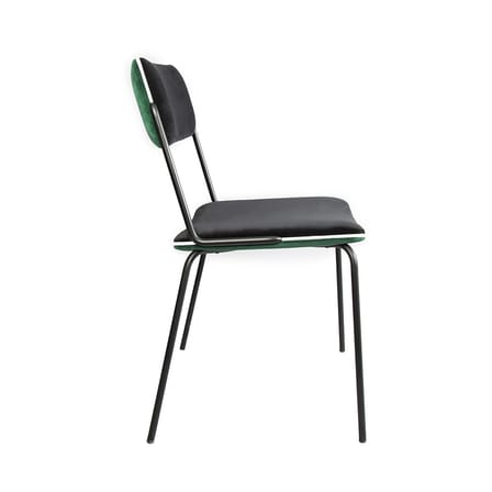 Chaise rembourrée Double jeu tissu vert noir / Velours - Maison Sarah Lavoine