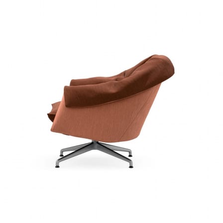 Fauteuil pivotant Bascule Lowback tissu marron / Mécanisme d’inclinaison - Piètement 4 branches - Vitra