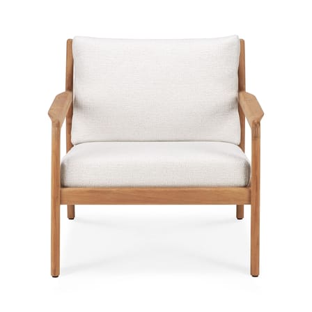 Fauteuil rembourré Jack Outdoor tissu bois blanc / Teck - Ethnicraft