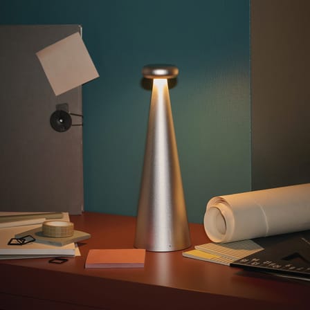 Lampada senza fili ricaricabile Bedin LED metallo grigio - Alessi