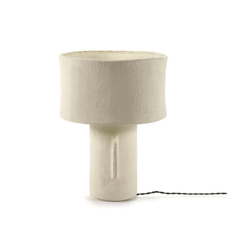 Lampe de table Earth papier blanc / Papier mâché recyclé - Ø 35 x H 47 cm - Serax