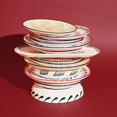 Bazaar Plate ceramic blue / Set of 4 - Ø 26.5 cm - Serax