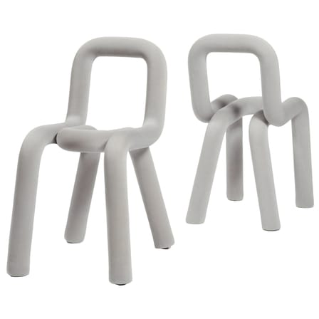 Sedia imbottita Bold tessuto grigio - Moustache