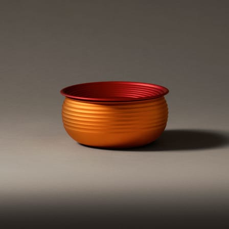 Set Ondine métal orange / Récipient + plateau/couvercle - Pierre Charpin, 2023 - Alessi