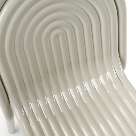 Stapelbarer Stuhl Groove metall beige - Tom Dixon
