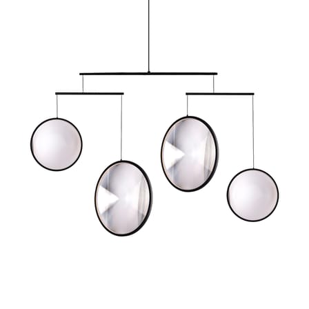 Suspension Focus X4 noir / LED - L 131 x H 72,3 cm - DCW éditions