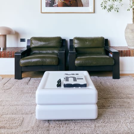 Table basse Space bois blanc / 60 x 60 x H 32 cm - HK LIVING