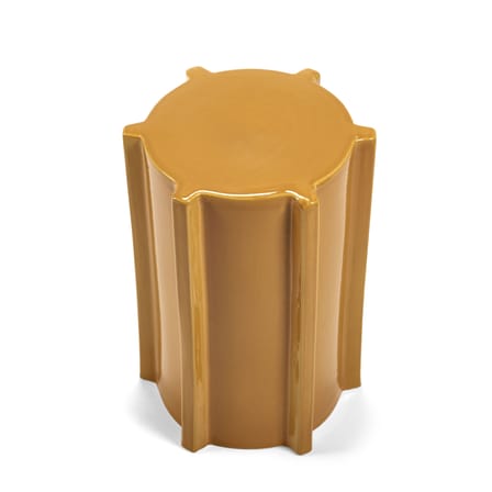 Table d'appoint Pawn Geometric céramique jaune / Tabouret - Ø 31,3 x H 45 cm - Serax
