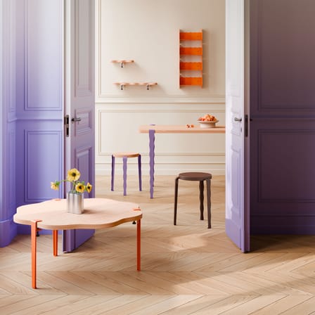 Tabouret empilable Lou Vague by Uchronia / Chêne - TIPTOE