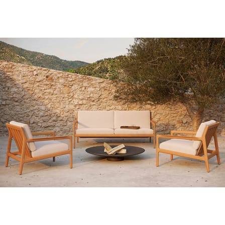 Canapé de jardin 2 places Jack Outdoor tissu bois blanc / L 180 cm - Teck - Ethnicraft