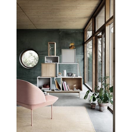 Étagère Stacked bois naturel / Medium carré 43x43 cm / Avec porte - Muuto