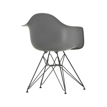 Fauteuil RE DAR - Eames Plastic Armchair plastique gris / (1950) - Pieds noirs / Recyclé - Vitra