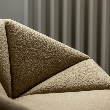 Fauteuil rembourré Atlas tissu beige - KANN DESIGN