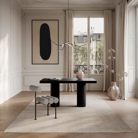 Gepolsterter Stuhl Hiro textil beige - 101 COPENHAGEN