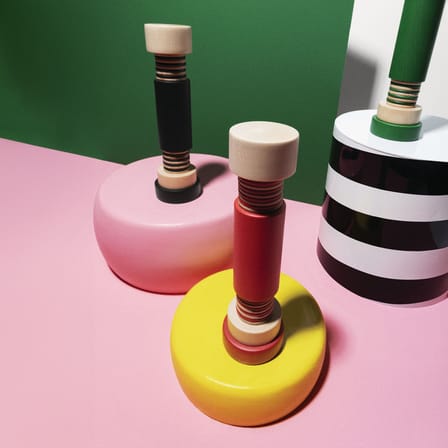 Moulin à épices Twergi bois rouge / Ettore Sottsass, 1989 - Alessi