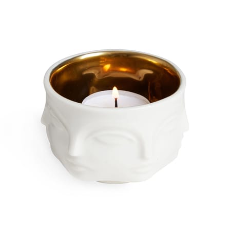 Photophore Muse Votive céramique blanc or / Coupelle - Jonathan Adler