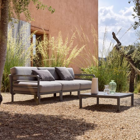 Table basse Maximo gris / 80 x 80 x H 25,5 cm - NARDI