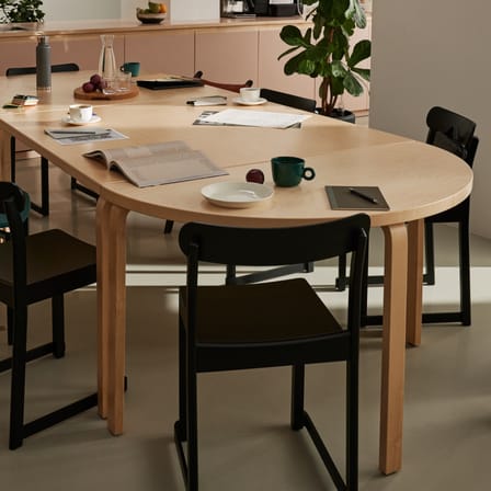 Table demi-lune Aalto 95 bois naturel / 120 x 60 cm - Alvar Aalto, 1933 - ARTEK