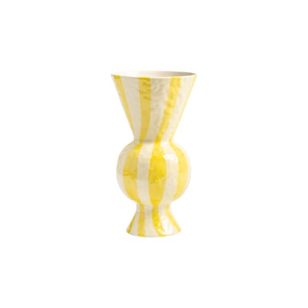 Vase Rhombic céramique jaune / Ø 16 x H 29,5 cm - Peint à la main - & klevering