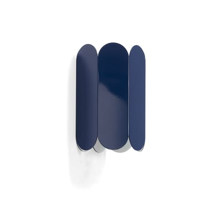 Arcs Wall light metal blue / Plugs directly into the wall - Steel / L 17 x H 25 cm - Hay