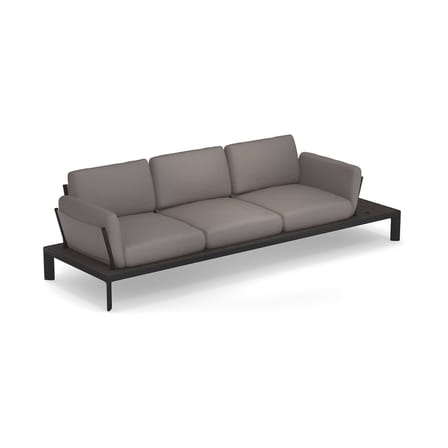 Canapé de jardin 3 places Tami métal tissu gris / L 277 cm - Emu
