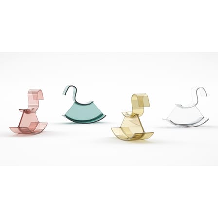 Cheval à bascule H-Horse plastique transparent - Kartell
