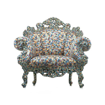 Fauteuil rembourré Proust tissu multicolore / Alessandro Mendini, 1978 - Cappellini