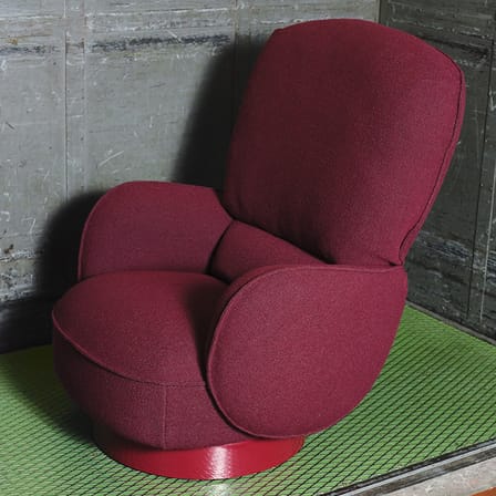 Fauteuil pivotant Yori-Kiri tissu rouge / Dossier inclinable - Zanotta