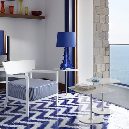Lampe de table Bourgie plastique bleu / H 68 à 78 cm - Ferruccio Laviani, 2004 - Kartell