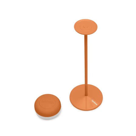 Lampe extérieur sans fil rechargeable Cheerio LED orange / Ø 8 x H 26 cm - Fatboy