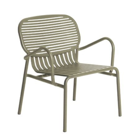 Week-End Low armchair metal green / Stackable - Aluminium - Petite Friture