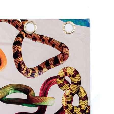 Rideau Toiletpaper - Snakes White tissu blanc / 140 x 280 cm - Seletti