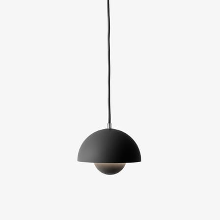 Suspension Flowerpot VP10 métal noir / Ø16 cm - By Verner Panton, 1969 - &tradition