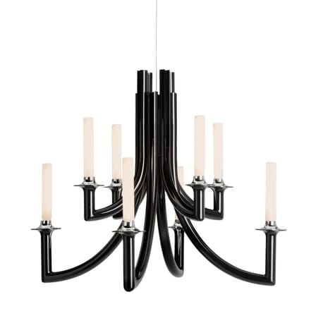 Suspension Khan plastique noir / By starck - Ø 77 x H 61 cm (ampoules incluses) - Kartell