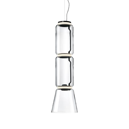 Suspension Noctambule Cône n°2 verre transparent / LED - Ø 36 x H 127 cm - Flos