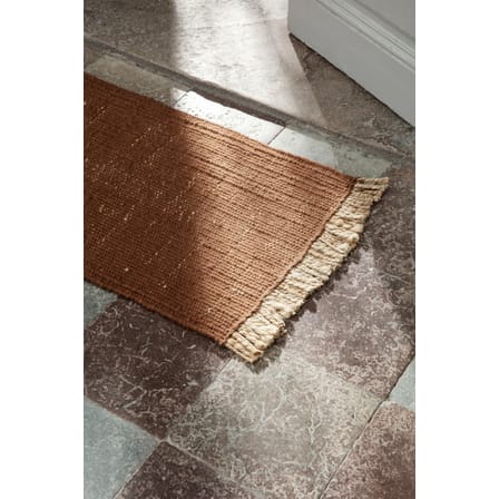 Teppich Block Mat textil braun / 50 x 80 cm - Jute & recycelte Plastikflaschen - Ferm Living