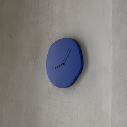 Melt Wall clock wood blue / L 28 x H 33 cm - Ferm Living