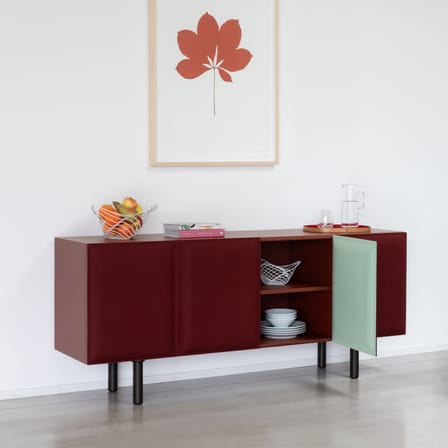 Buffet Tacito rouge / L 180 x H 77 cm - Portes en feutre - Magis