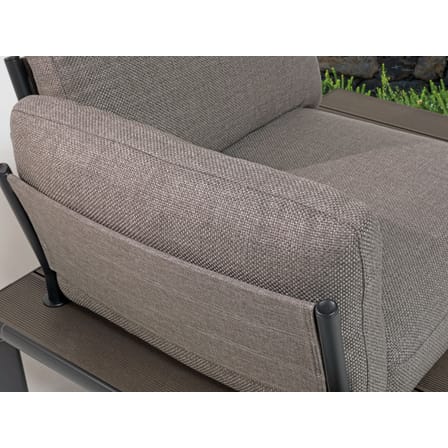 Canapé de jardin 3 places Tami métal tissu gris / L 277 cm - Emu