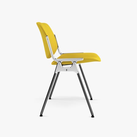 Chaise rembourrée DSC 106 tissu jaune / Giancarlo Piretti, 1965 - ANONIMA CASTELLI