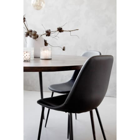 Chaise rembourrée Forms cuir noir / Similicuir & acier - House Doctor