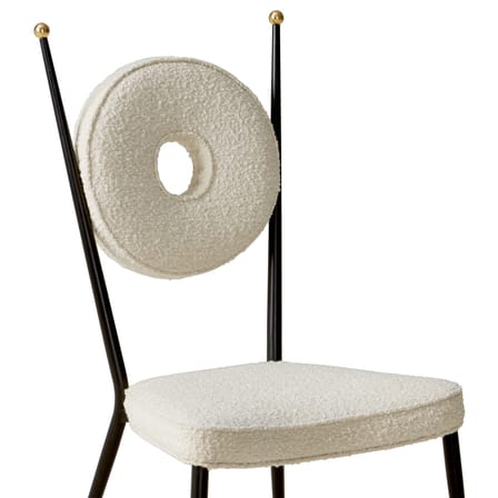 Chaise rembourrée Rondo tissu beige - Jonathan Adler